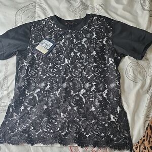 Louis Vuitton Monohram Lace Overlay Tee